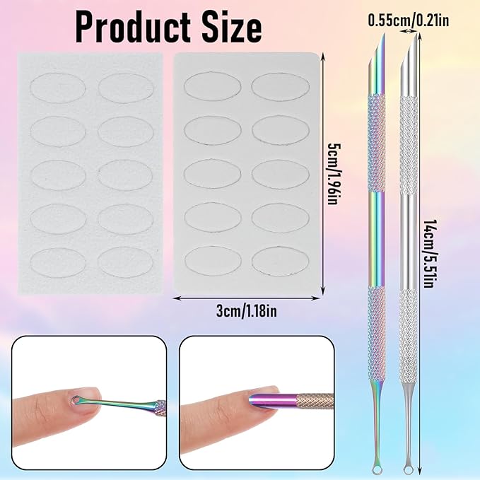 2 Pcs Cuticle Trimmer, Cuticle Remover Pusher Double head Nail Tool - Image 7