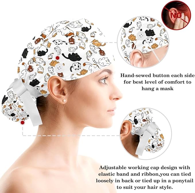 Ethnic Aztec Pattern Adjustable Scrub Cap Hat - Image 3