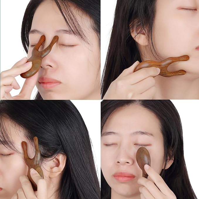 OULIGET Natural Wooden Nose Guasha Massage Tools Anti-Static, Eyes Facial Wood - Image 7