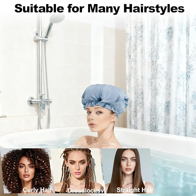 ELEBOX Extra Large Shower Cap for Braids/Curly Hair/Dreadlock | Reusable - Image 3