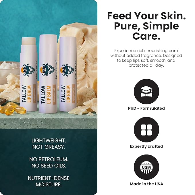 Moisturizing Tallow Lip Balm – Grass-Fed Beef Tallow - Image 2