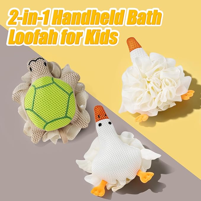 Kids Loofah, Cute Cartoon Animal Kids Bath Sponge - Image 8