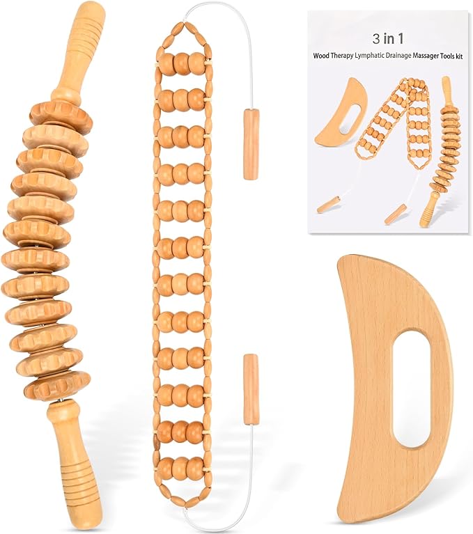 3-in-1 Wood Therapy Massage Tools Lymphatic Drainage Massager Maderoterapia Kit - Image 7