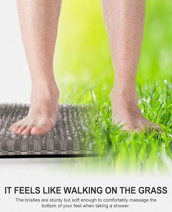 OTHWAY Non Slip Grassy Bathtub Mat : 25.6X13.4 inches Sturdy But Soft Bath - Image 5