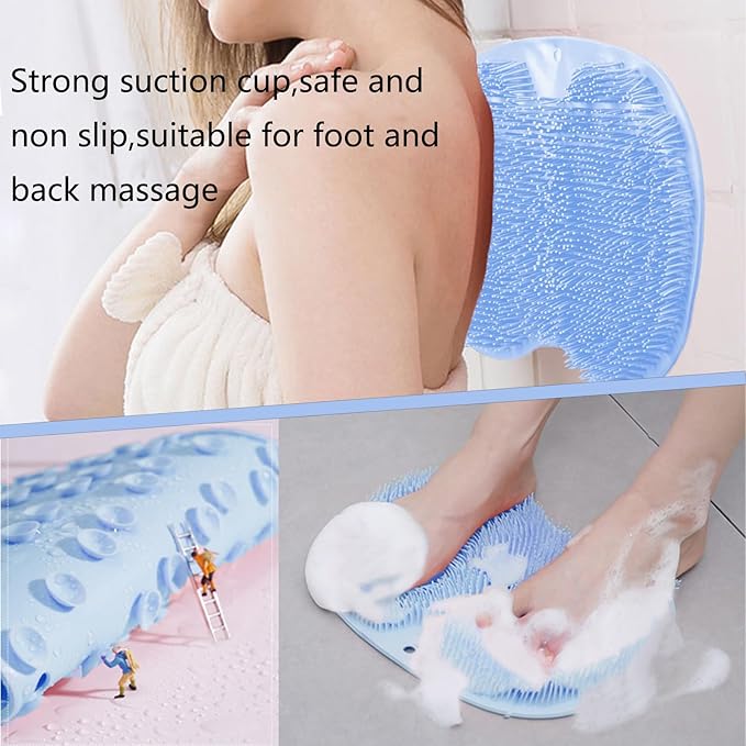 Shower Foot and Back Scrubber Mat, Wall Mounted Shower Foot Scrubber - Image 4