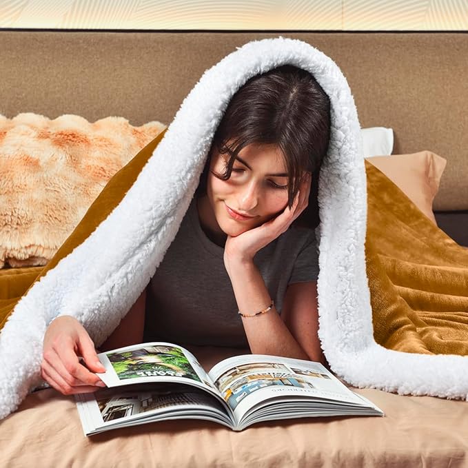 KAWAHOME Sherpa Fleece Queen Size Blanket - Image 2