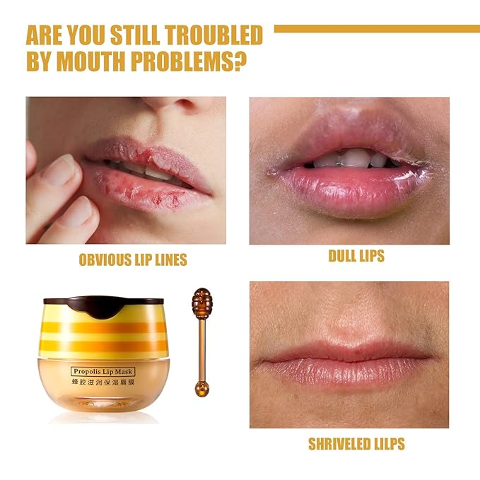4Pcs Lip Balm Honey Pot, Propolis Moisturizing Honey Lip Mask Lip Balm - Image 2