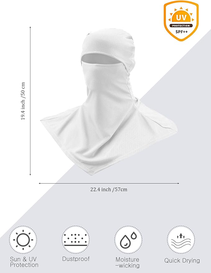 SATINIOR 3 Piece Balaclava Face Cover Sun Protection Neck Cover Summer - Image 5
