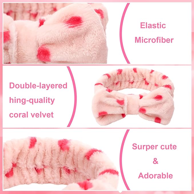 Tigeen 52 Pieces Spa Headband for Washing Face Bulk Soft Coral Fleece Skincare - Image 4