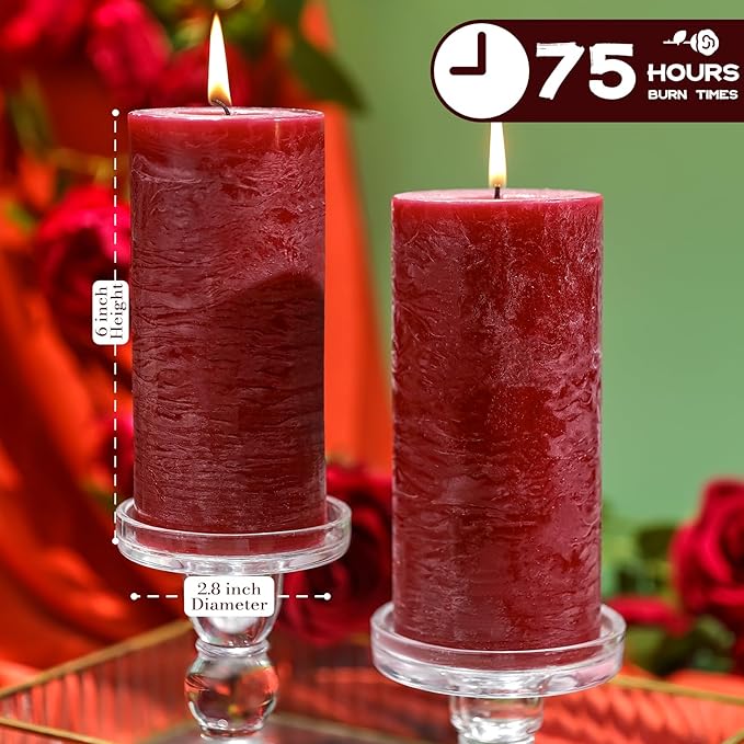 Romantic Rose Scented Pillar Candle - Image 4
