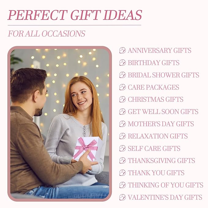EXTALOW Spa Gifts for Women Bath and Body Gift Baskets Mothers Day Gift Rose - Image 5