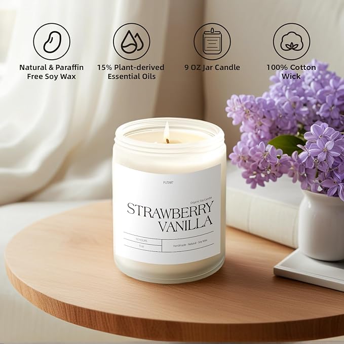 Strawberry Vanilla Highly Scented Candle - Image 3