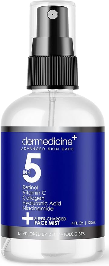 5 in 1 Super Charged Anti-Aging Face Mist w/Retinol, Vitamin C, Hyaluronic Acid by Dermedicine