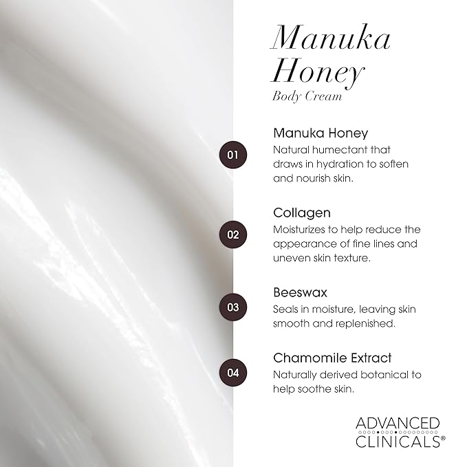 Advanced Clinicals Manuka Honey Body Cream - Image 5