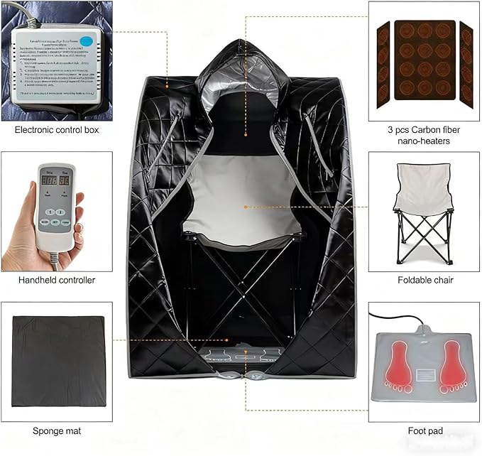 Infrared Sauna| Portable Personal Sauna| Home Spa Sauna| Separate Heating Foot - Image 9