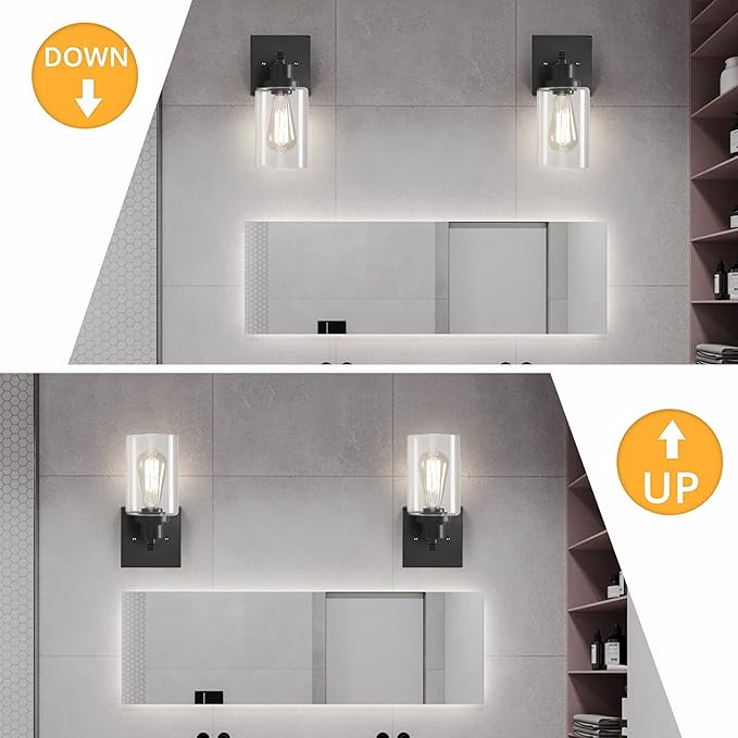 Plug in Wall Sconces, 2 Pack Wall Lamp, Rustic Plug in Wall Light Sconces - Image 4