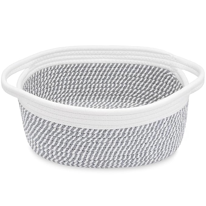 ABenkle Small Basket, Rope Room Shelf Storage Basket, Cat Dog Toys Basket Chest by ABenkle