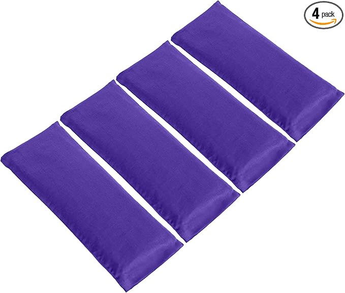 Sunshine Yoga 4-Pack Unscented Sateen Eye Pillows, Low-Luster, 9’’ x 4’’ by SunshineYoga