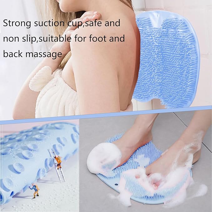 Shower Foot and Back Scrubber Mat, Wall Mounted Shower Foot Scrubber - Image 4