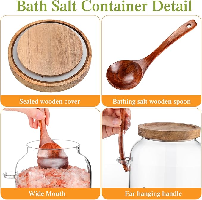 SiliFine 1 Piece 94 oz Bath Salts Glass Jar - Image 3