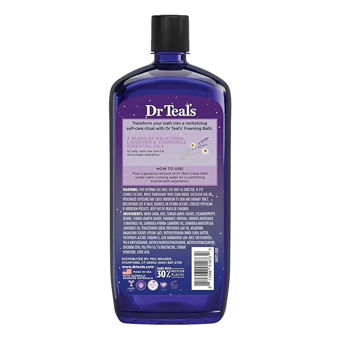 Dr Teal's Foaming Bath with Pure Epsom Salt, Melatonin Sleep Soak with - Image 11