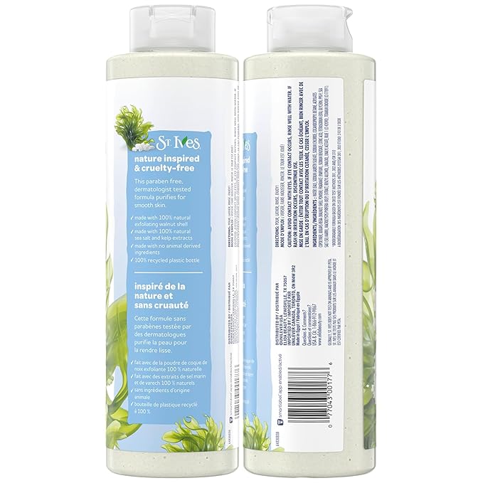 St. Ives Body Wash, Sea Salt & Pacific Kelp Exfoliating Shower Gel 2-Pack - Image 2