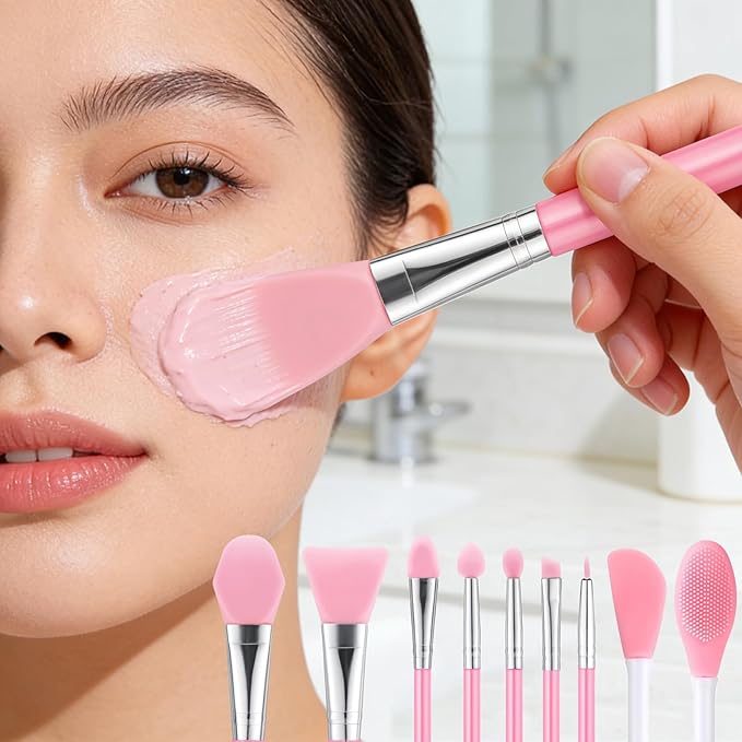 8Pcs Silicone Face Mask Brush Set, Double-Sided Silicone Face Scrubber - Image 5