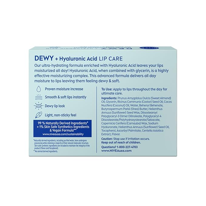 NIVEA Dewy Lip Balm with Hyaluronic Acid, Lightweight and Ultra-Hydrating - Image 11