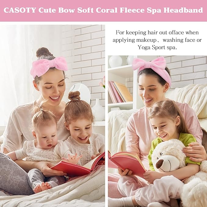 Casoty Pink 6 Pcs Spa Headband, Hair Band - Image 7