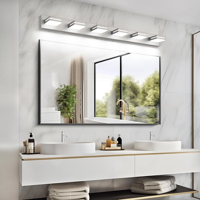 SineRise LED Modern Bathroom Vanity Light Fixtures, Brushed Nickel Modern - Image 7
