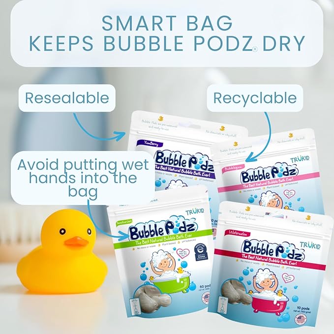 TruKid Bubble Podz Bubble Bath for Kids, & Babies, Tear Free Gentle & - Image 7