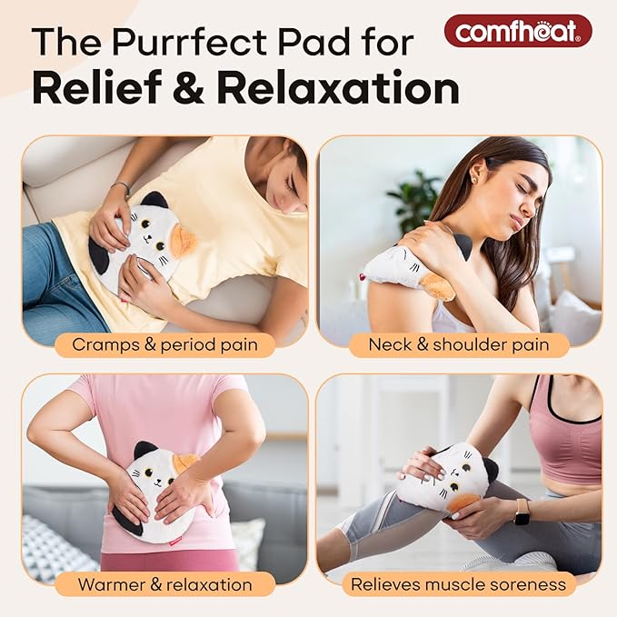 Cat Microwave Heating Pad for Period Cramps, Moist Heat Pack for Menstrual - Image 4