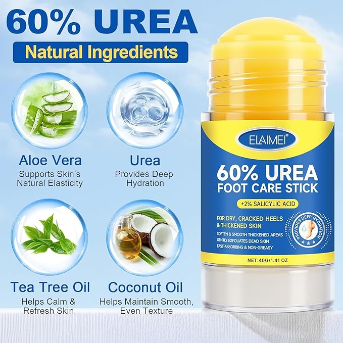 Urea Cream Stick 60% + 2% Salicylic Acid, Foot & Hand Balm - Image 2