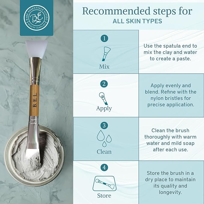 Bare Essentials Living Clay Face Mask Brush Dual Soft Silicone Face Mask - Image 5