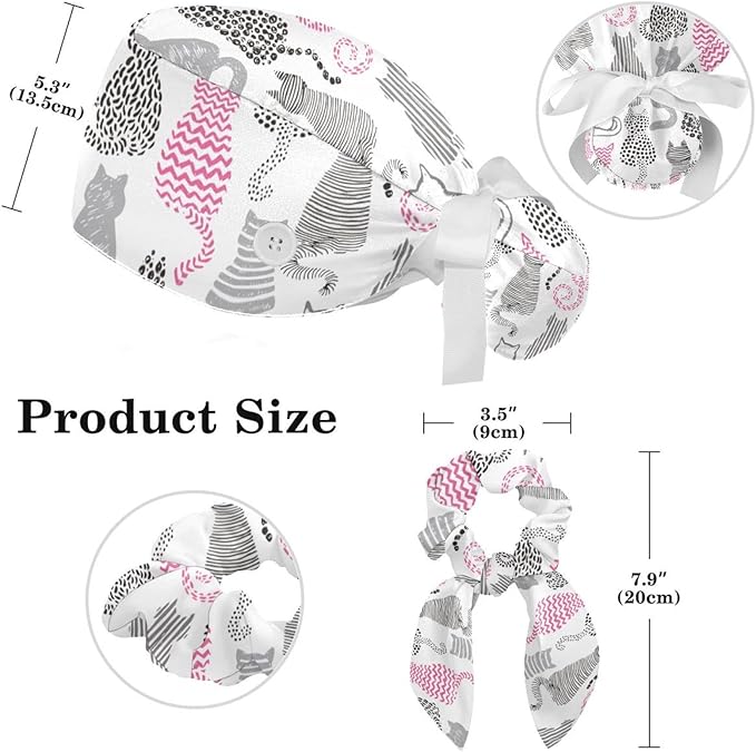Adjustable Brown Dachshund Dog Blue Surgical Scrub Cap - Image 2
