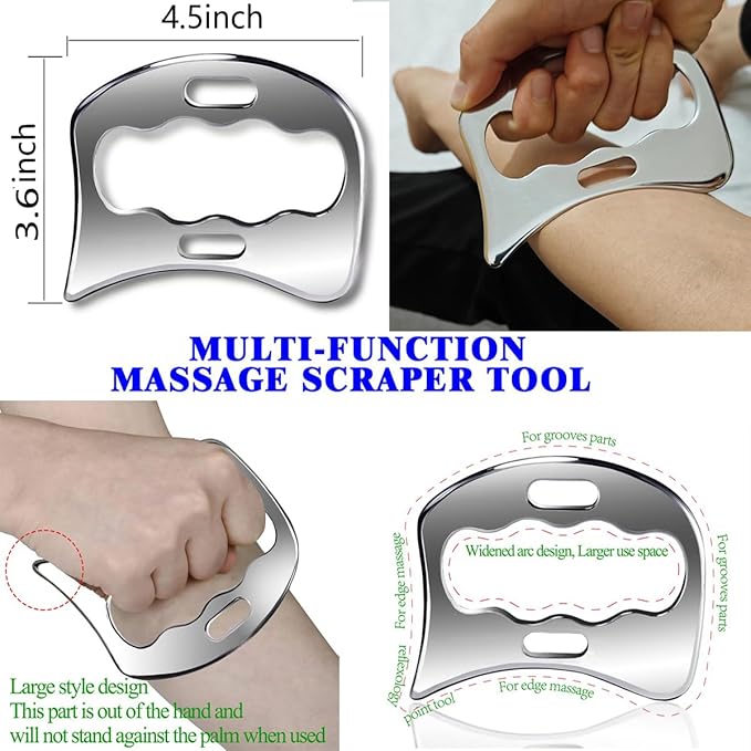 4 in 1 Professional Stainless Steel Muscle Scraper Tool Set, IASTM Therapy Tools - Image 5