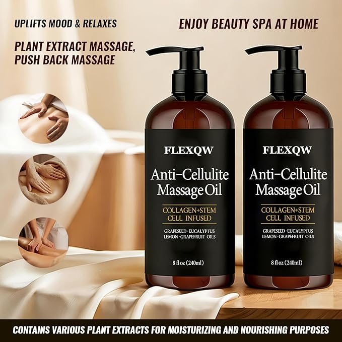 Anti Cellulite Massage Oil, Lymphatic Drainage Body Oil, Collagen Oil - Image 5
