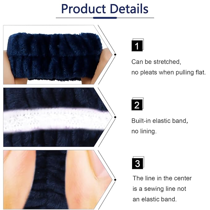 VELSCRUN Spa Headbands for Wash Face, Makeup Headband, Facial Skincare Headbands - Image 7