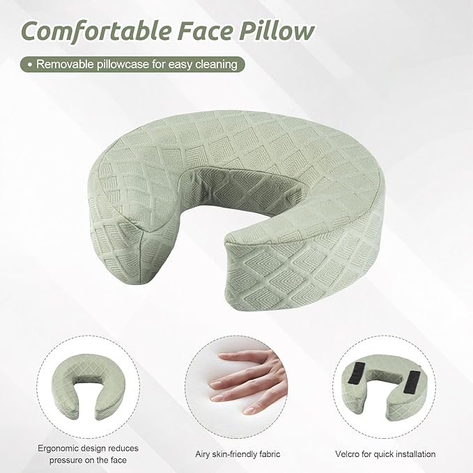 Massage Headrest for Bed, Adjustable Massage Face Cradle at Home, Portable - Image 8