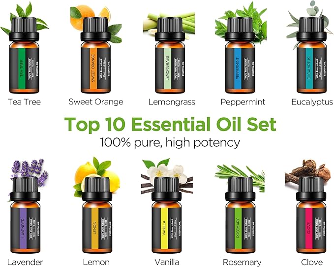 InnoGear Aromatherapy Diffuser & 10 Essential Oils Set, 400ml Diffuser - Image 6