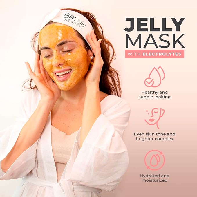 BRÜUN Jelly Mask Jar 24k Gold Mandelic AC AHA Peel-Off Face Care Rubber Mask | - Image 3