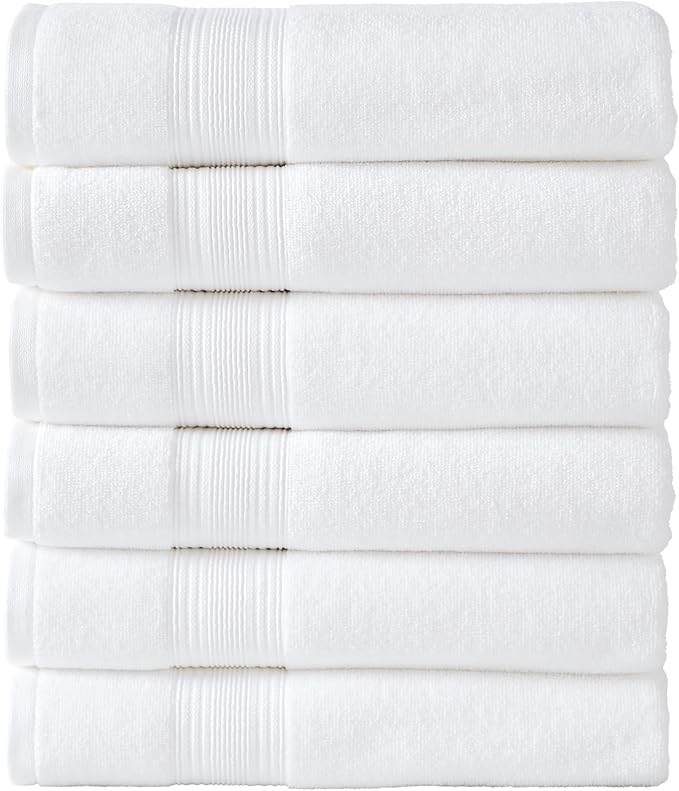 Modern Threads Hotel Collection 6-Pack 100% Ring Spun Cotton, Highly Absorbent by ModernThreads