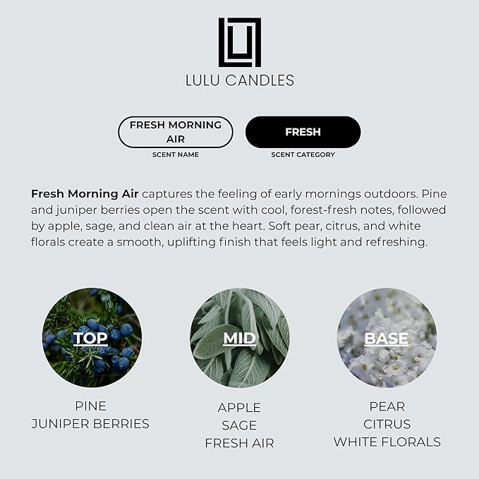 Lulu Candles | Fresh Morning Air | Luxury Scented Soy Jar Candle | Hand Poured - Image 4