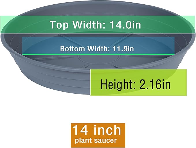 LWALRS Plant Saucer 14 Inch 2 Pack 6 8 10 12 14 16 18 20 25, Plastic Plant Trays - Image 2