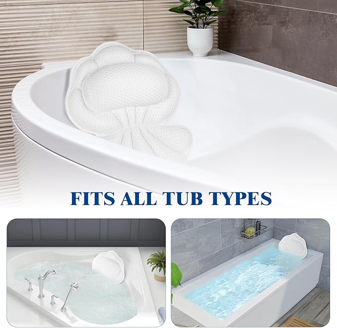 Bath Pillows for Tub, Afitton Luxury Bath Pillow Bathtub Pillow Headrest Neck - Image 7