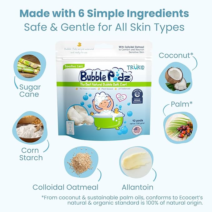 TruKid Bubble Podz Bubble Bath for Kids, & Babies, NEA-Accepted for Eczema - Image 6