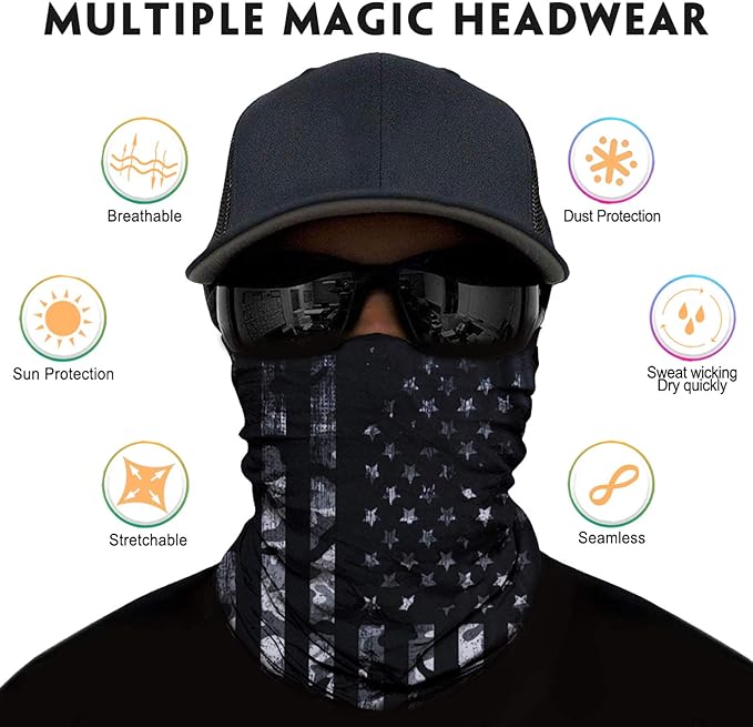 Venswell Neck Gaiter Face Mask Men Women, Seamless Bandana Rave Face Cover - Image 2