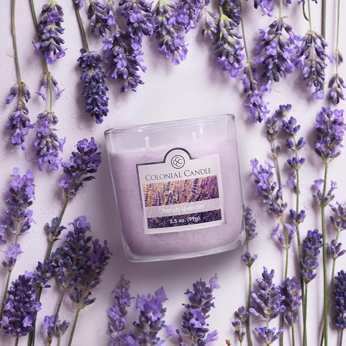 Colonial Candle French Lavender Scented Jar Candle, 2 Wick, 3.5 oz, Mottled Wax - Image 3