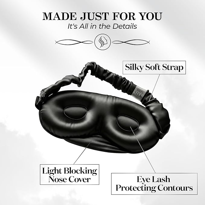 SLEEP SANCTUARY 100% Pure Mulberry Silk Sleep Mask - Image 6