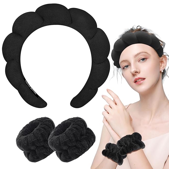 Zkptops Spa Headband for Washing Face Wristband Sponge Makeup Skincare Headband - Image 8
